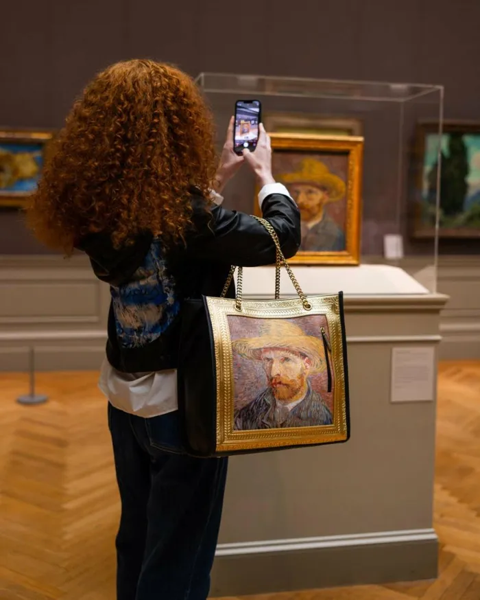 SPRAYGROUND THE MET VAN GOGH FRAMED SELFPORTRAIT TOTE Bags