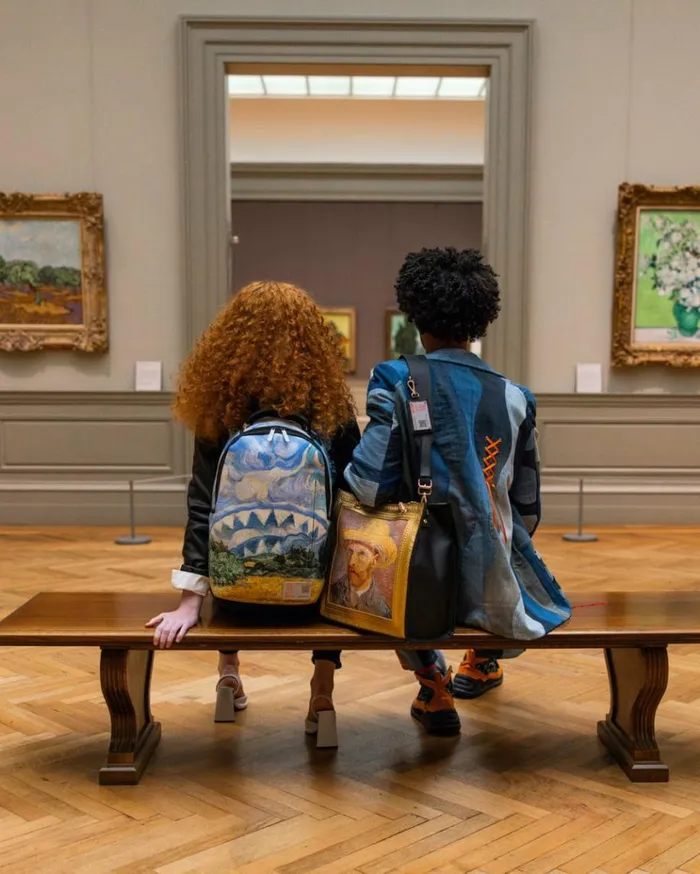 SPRAYGROUND THE MET VAN GOGH FRAMED SELFPORTRAIT TOTE Bags