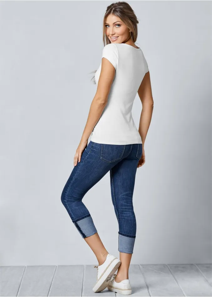 SQUARE NECK TOP White Women VENUS Venus Basics Tops