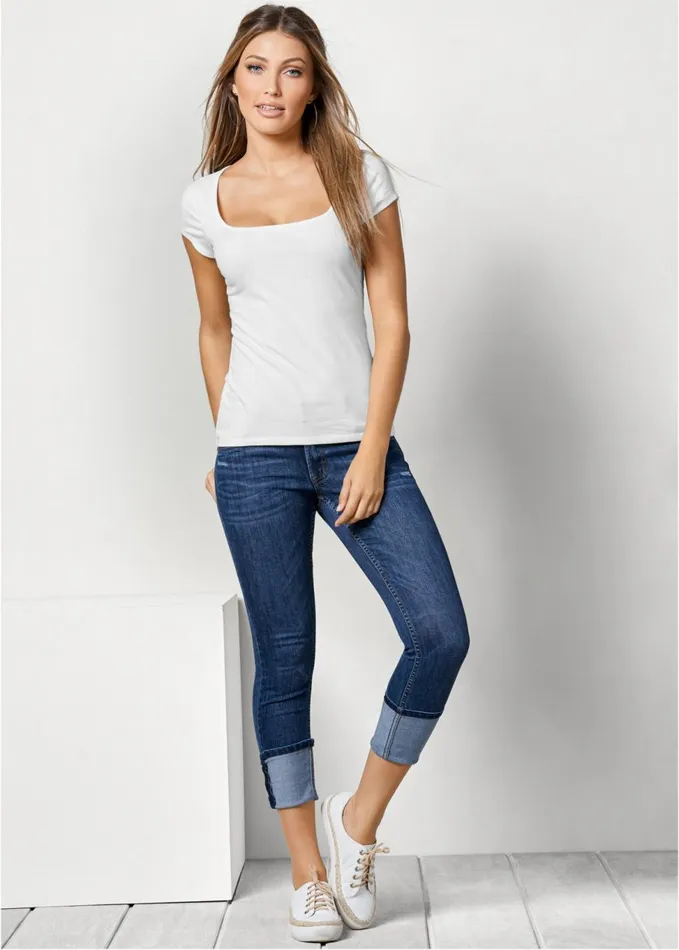 SQUARE NECK TOP White Women VENUS Venus Basics Tops