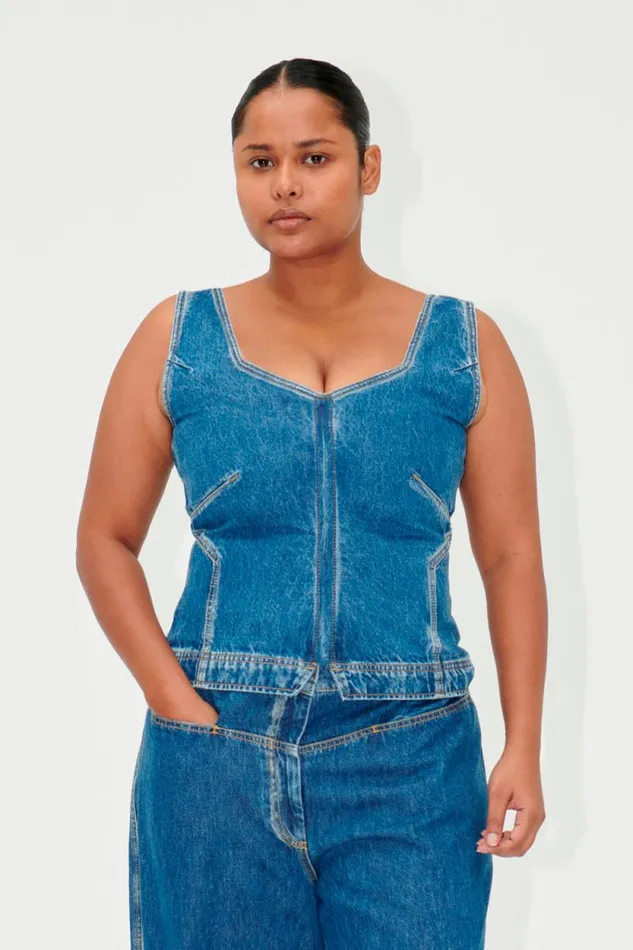 Stine Goya Denim SGEliana Denim Top 8211 Trompe L039oeil 8211 Women