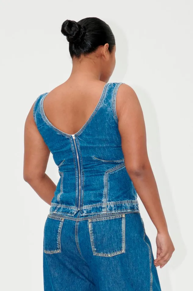 Stine Goya Denim SGEliana Denim Top 8211 Trompe L039oeil 8211 Women