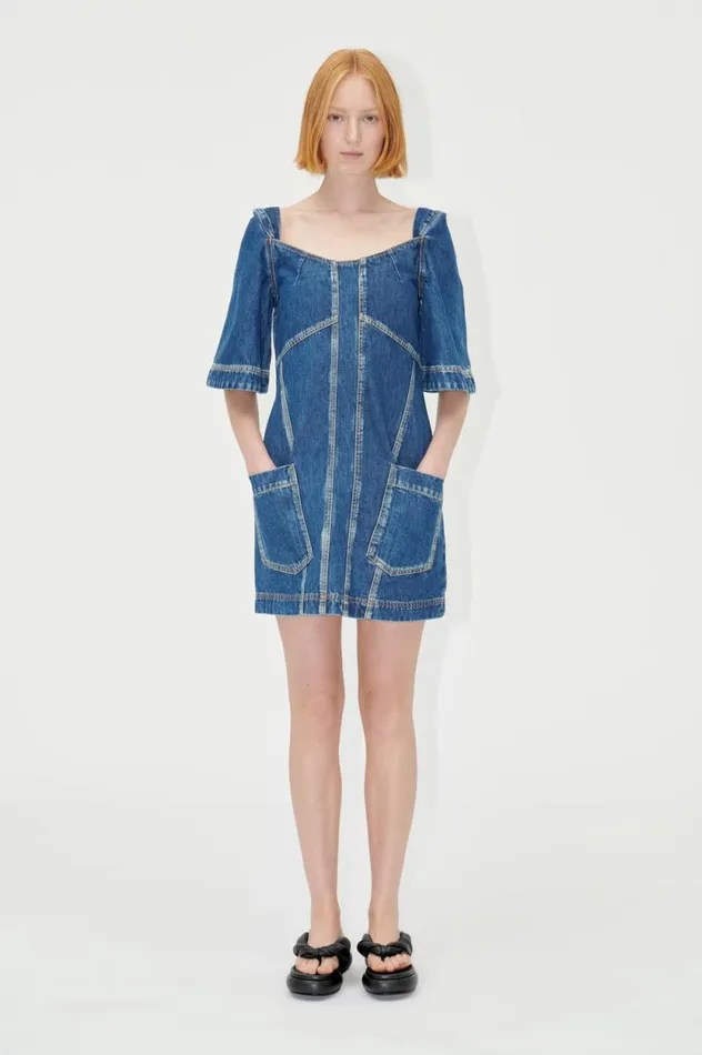 Stine Goya Denim SGYvonne Denim Dress 8211 Trompe L039oeil 8211 Women