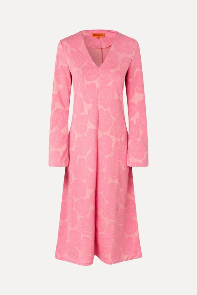 Stine Goya Dresses Long Sleeve V Neck Dress 8211 Rose Relief 8211 Women