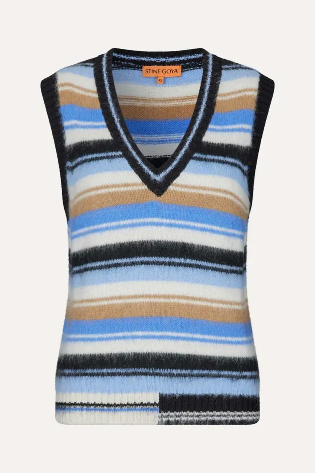 Stine Goya Knitwear SGRoberta Vest 8211 Classic Stripe 8211 Women