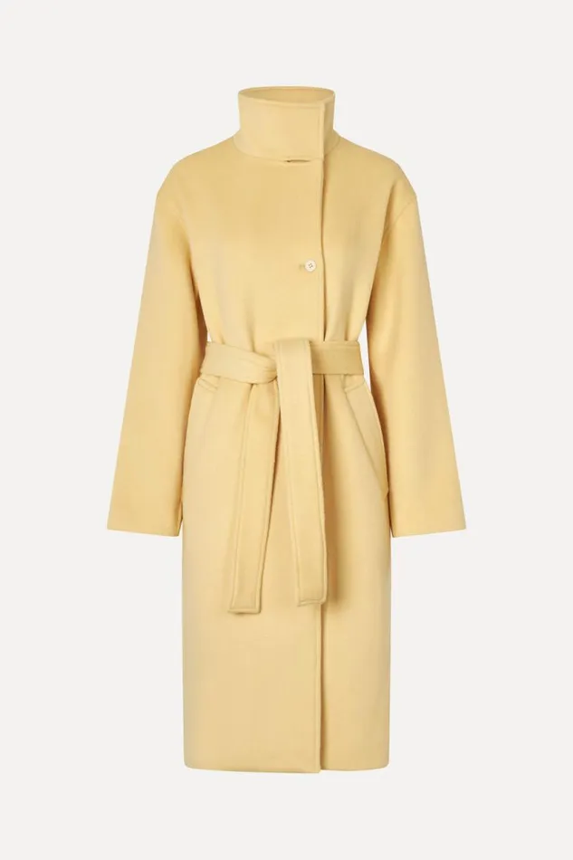 Stine Goya Outerwear Long Sleeve High Collar Coat 8211 Butter Milk 8211 Women Stine Goya Outerwear Long Sleeve High Collar Coat 8211 Butter Milk 8211 Women