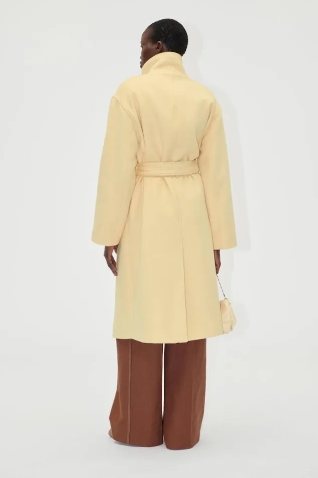 Stine Goya Outerwear Long Sleeve High Collar Coat 8211 Butter Milk 8211 Women