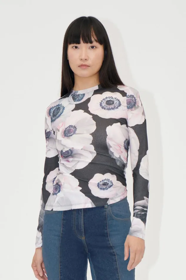 Stine Goya Tops and Shirts Asymmetric Long Sleeve Top 8211 Nostalgic Anemone 8211 Women Stine Goya Tops and Shirts Asymmetric Long Sleeve Top 8211 Nostalgic Anemone 8211 Women