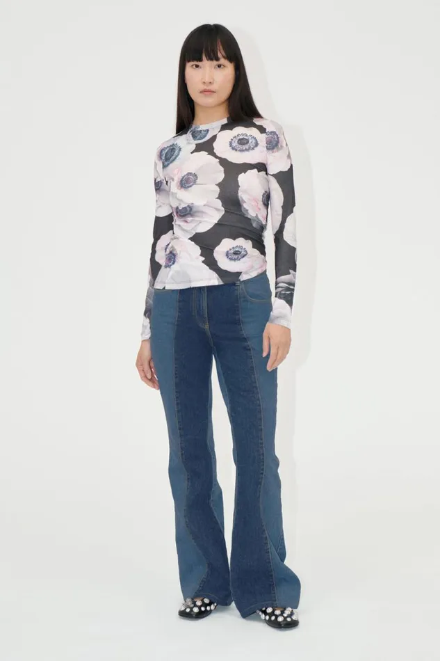 Stine Goya Tops and Shirts Asymmetric Long Sleeve Top 8211 Nostalgic Anemone 8211 Women