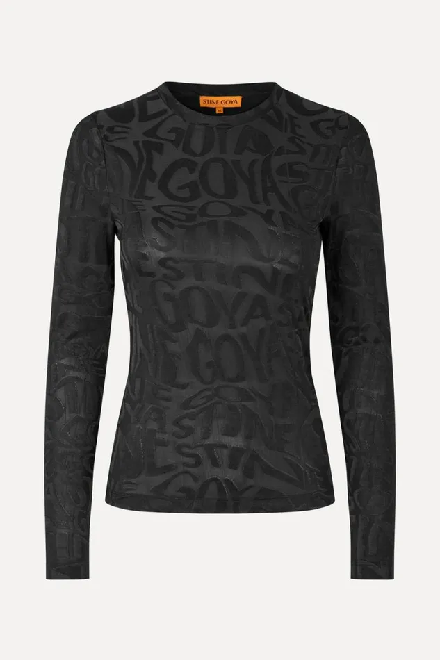 Stine Goya Tops and Shirts Elastic Long Sleeve Top 8211 Liquified Logo 8211 Women