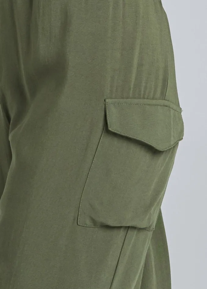 STRAPLESS UTILITY JUMPSUIT Olive Women VENUS Casual Jumpsuits and Rompers