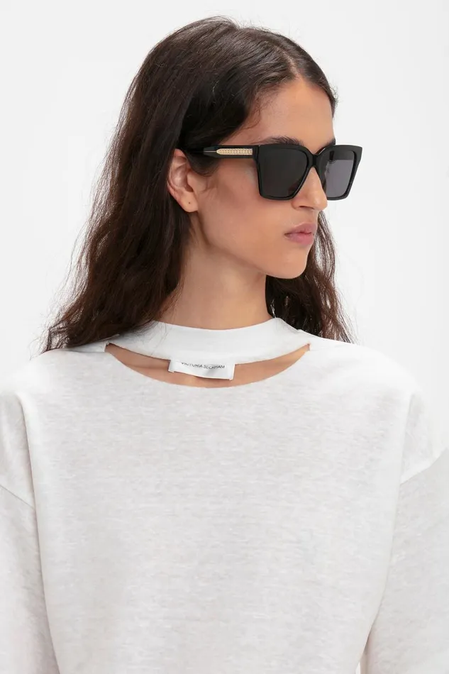 Sunglasses Women Victoria Beckham Soft Square Frame Sunglasses In Black