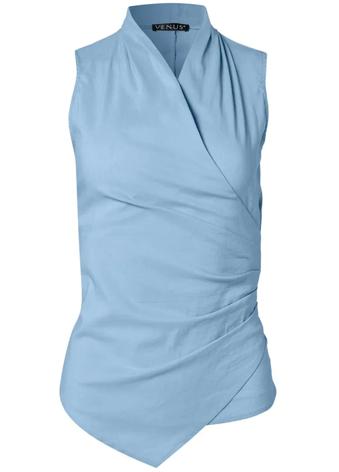 SURPLICE DETAILED TOP Light Blue Women VENUS Night Out Tops