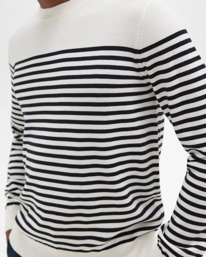 Sweaters Cardigans Men Theory Striped Crewneck Sweater In Merino Wool White Multi Sweaters Cardigans Men Theory Striped Crewneck Sweater In Merino Wool White Multi