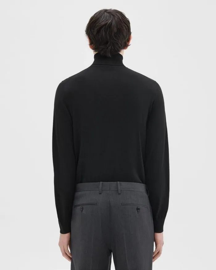 Sweaters Cardigans Men Theory Turtleneck Sweater In Regal Wool Black