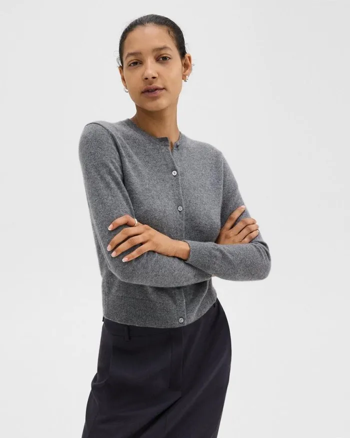 Sweaters Cardigans Women Theory Crewneck Cardigan In Cashmere Husky Sweaters Cardigans Women Theory Crewneck Cardigan In Cashmere Husky