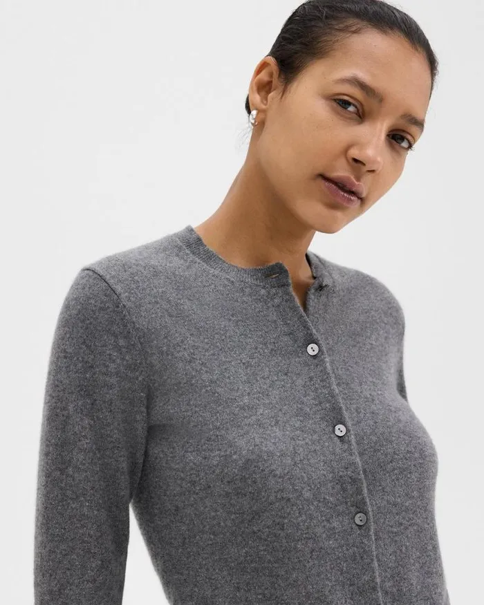Sweaters Cardigans Women Theory Crewneck Cardigan In Cashmere Husky Sweaters Cardigans Women Theory Crewneck Cardigan In Cashmere Husky