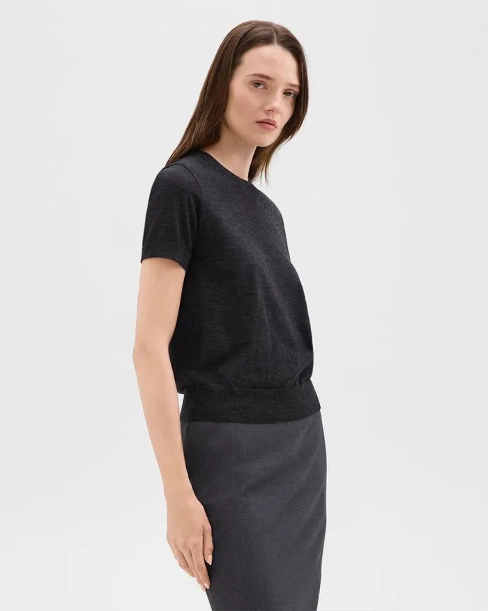 Sweaters Cardigans Women Theory Sweater Tee In Regal Wool New Pestle Melange