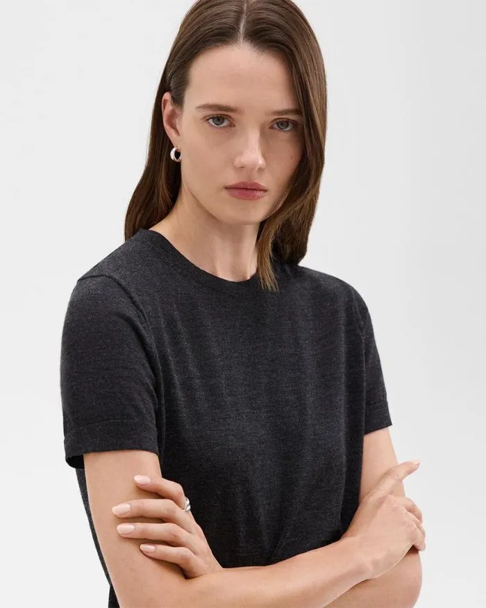 Sweaters Cardigans Women Theory Sweater Tee In Regal Wool New Pestle Melange