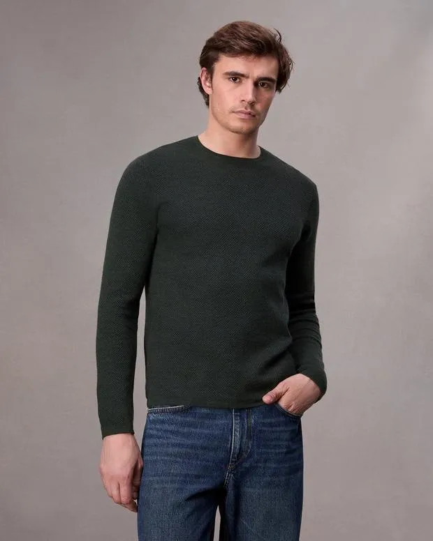 Sweaters Men Rag and Bone Bennet Crewneck Sweater Forest Green