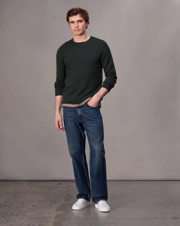 Sweaters Men Rag and Bone Bennet Crewneck Sweater Forest Green