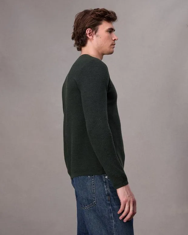 Sweaters Men Rag and Bone Bennet Crewneck Sweater Forest Green