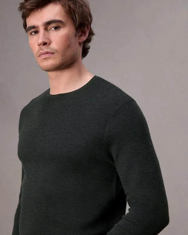 Sweaters Men Rag and Bone Bennet Crewneck Sweater Forest Green