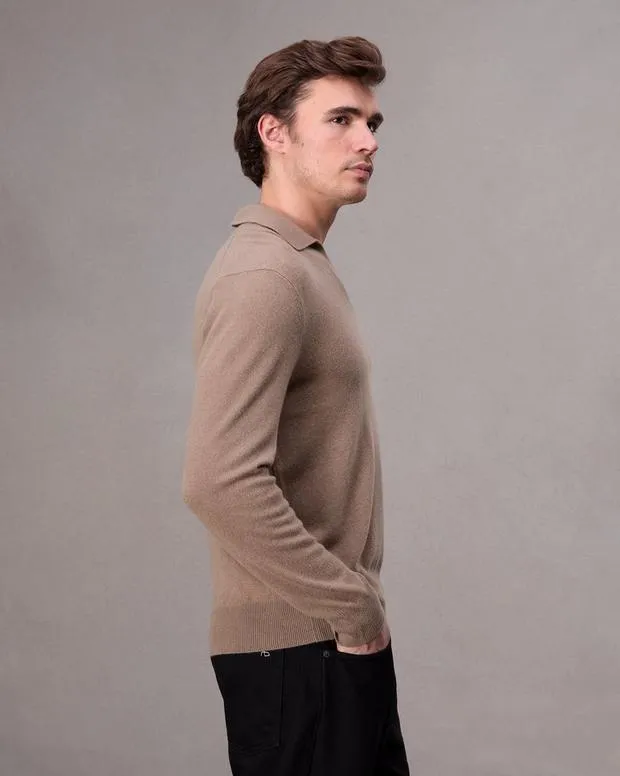 Sweaters Men Rag and Bone Downing Cashmere Polo Desert