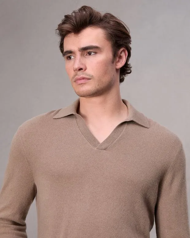 Sweaters Men Rag and Bone Downing Cashmere Polo Desert