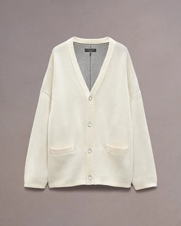 Sweaters Men Rag and Bone Keaton Cotton Cardigan Ivory