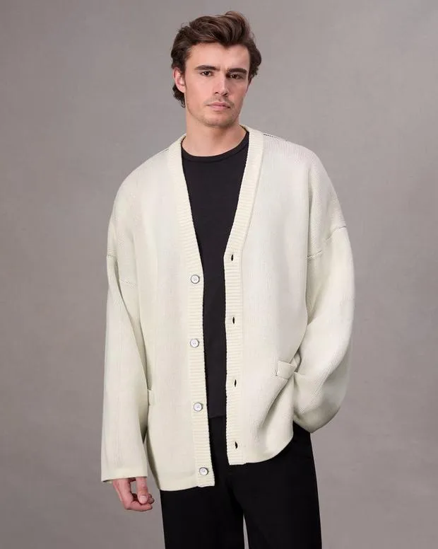 Sweaters Men Rag and Bone Keaton Cotton Cardigan Ivory