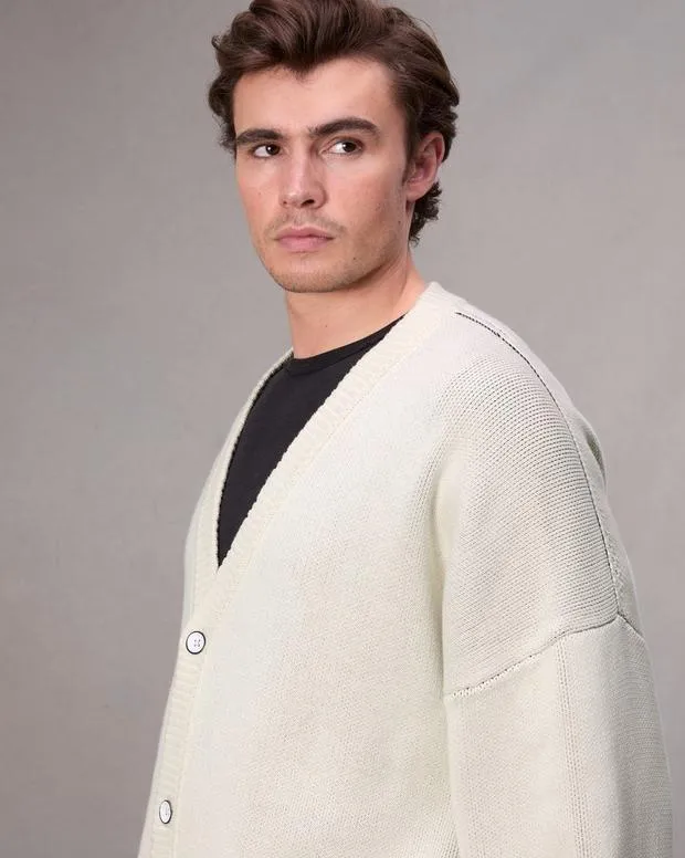 Sweaters Men Rag and Bone Keaton Cotton Cardigan Ivory