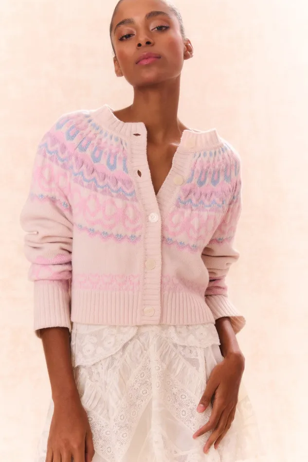 Sweaters WomenKids LoveShackFancy Shantae Wool Knit Cardigan Confetti Cake