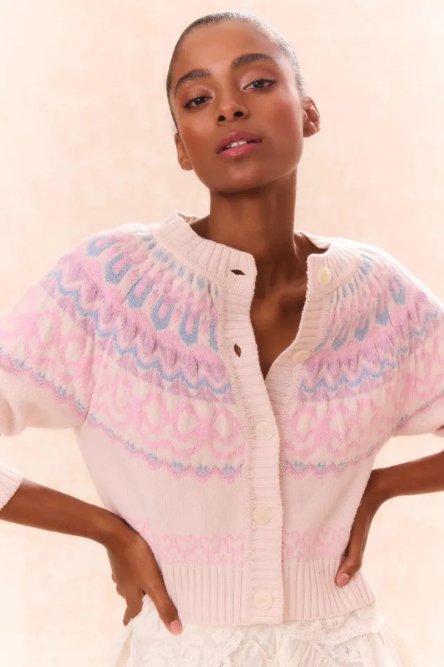 Sweaters WomenKids LoveShackFancy Shantae Wool Knit Cardigan Confetti Cake