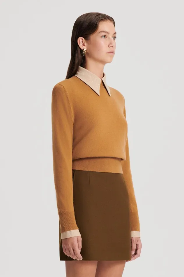 Sweaters Women Scanlan Theodore FINE WOOL SWEATER Camel Sweaters Women Scanlan Theodore FINE WOOL SWEATER Camel