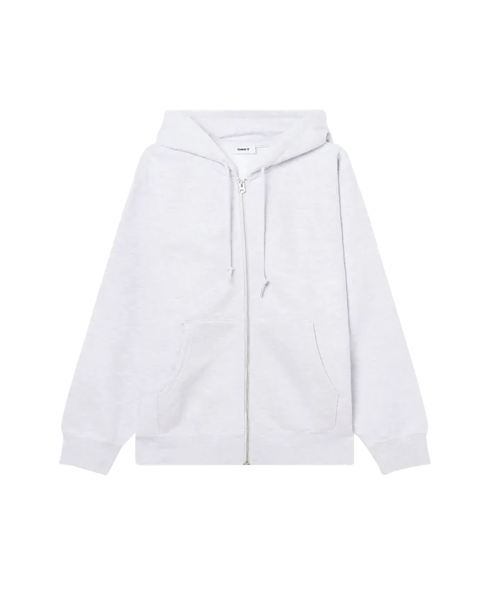 SWEATSHIRTS Men EST WORKS BOLD ZIP HOOD Ash Grey OBEY Clothing