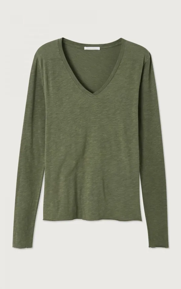TShirt Jacksonville Khaki Vintage Women American Vintage Long Sleeve TShirts