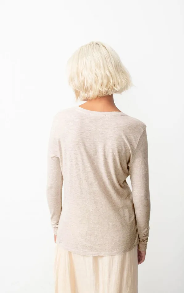 TShirt Jacksonville Melange Cream Women American Vintage Long Sleeve TShirts TShirt Jacksonville Melange Cream Women American Vintage Long Sleeve TShirts