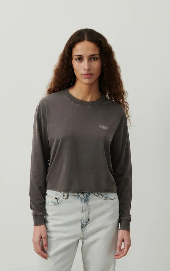 TShirt Pymaz Vintage Carbon Women American Vintage Long Sleeve TShirts