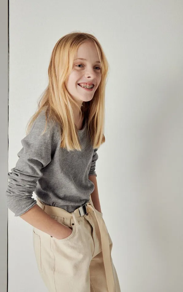 TShirt Sonoma Heather Grey Kids American Vintage Long Sleeve TShirts