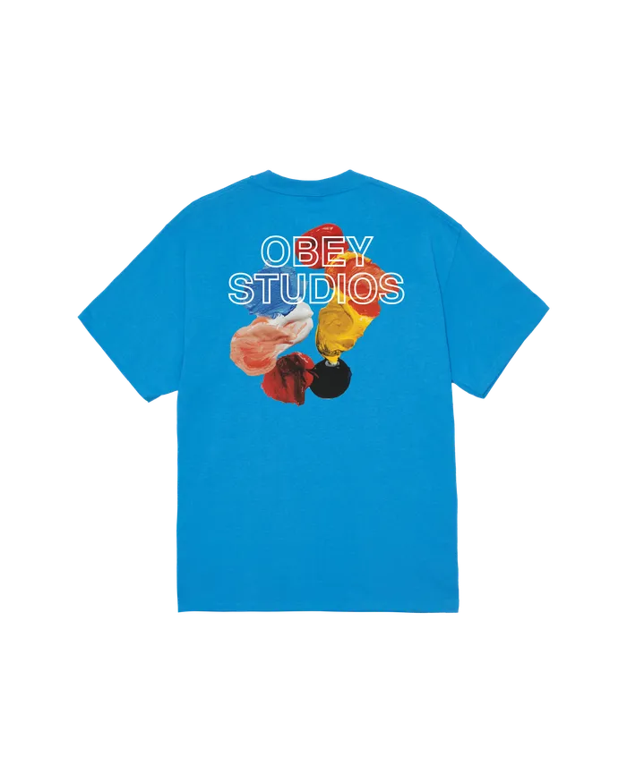 TSHIRTS OBEY STUDIOS PALETTE CLASSIC TSHIRT Azure Blue OBEY Clothing Men