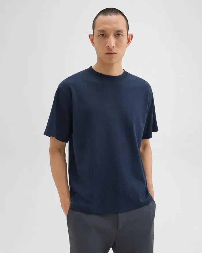 TShirts Polos Men Theory Relaxed Tee In Cotton Jersey Baltic TShirts Polos Men Theory Relaxed Tee In Cotton Jersey Baltic