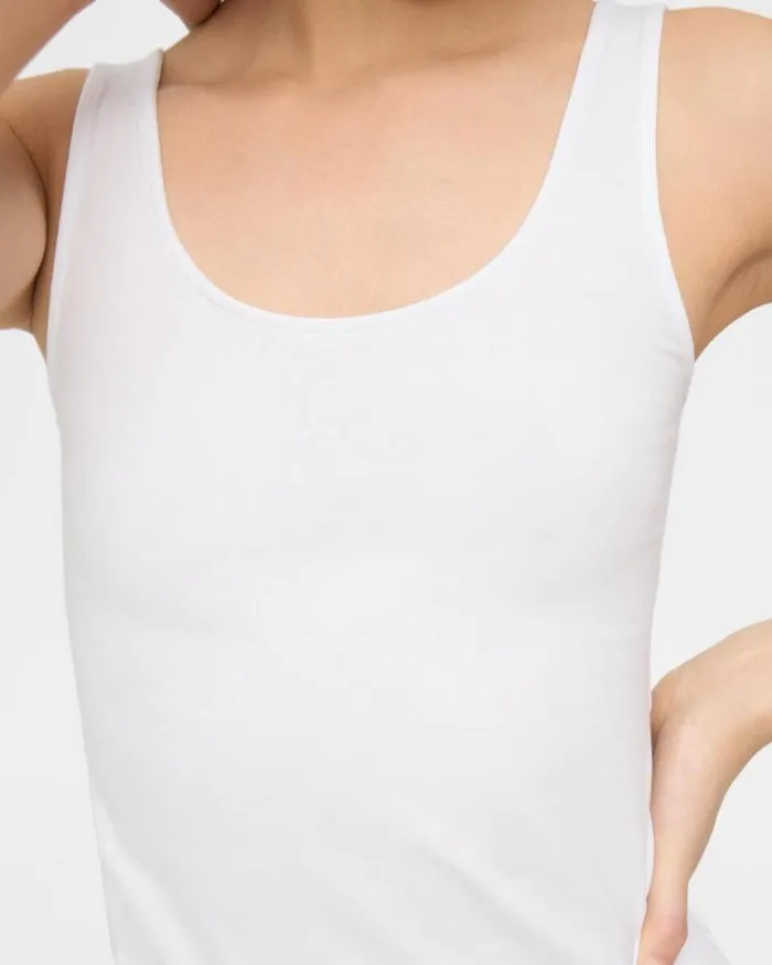 TShirts Tank Tops Women Theory Scoop Neck Tank In Stretch Cotton White TShirts Tank Tops Women Theory Scoop Neck Tank In Stretch Cotton White