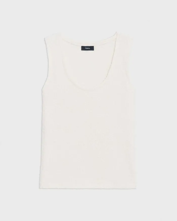 TShirts Tank Tops Women Theory Tiny Tank In Boucl Jersey Ivory TShirts Tank Tops Women Theory Tiny Tank In Boucl Jersey Ivory
