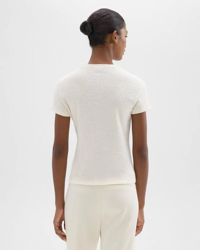 TShirts Tank Tops Women Theory Tiny Tee In Boucl Jersey Ivory TShirts Tank Tops Women Theory Tiny Tee In Boucl Jersey Ivory