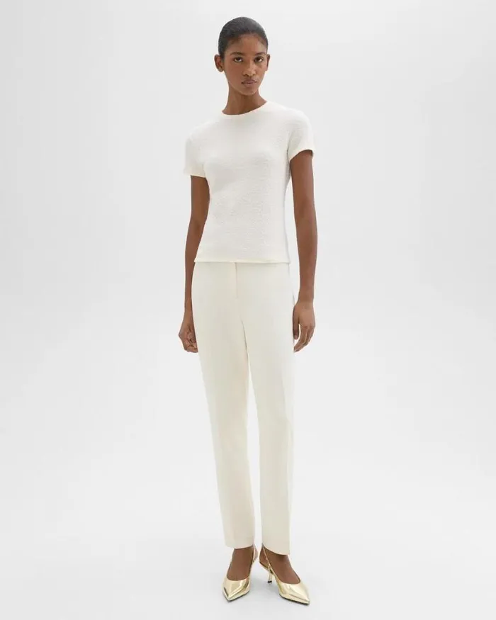 TShirts Tank Tops Women Theory Tiny Tee In Boucl Jersey Ivory TShirts Tank Tops Women Theory Tiny Tee In Boucl Jersey Ivory