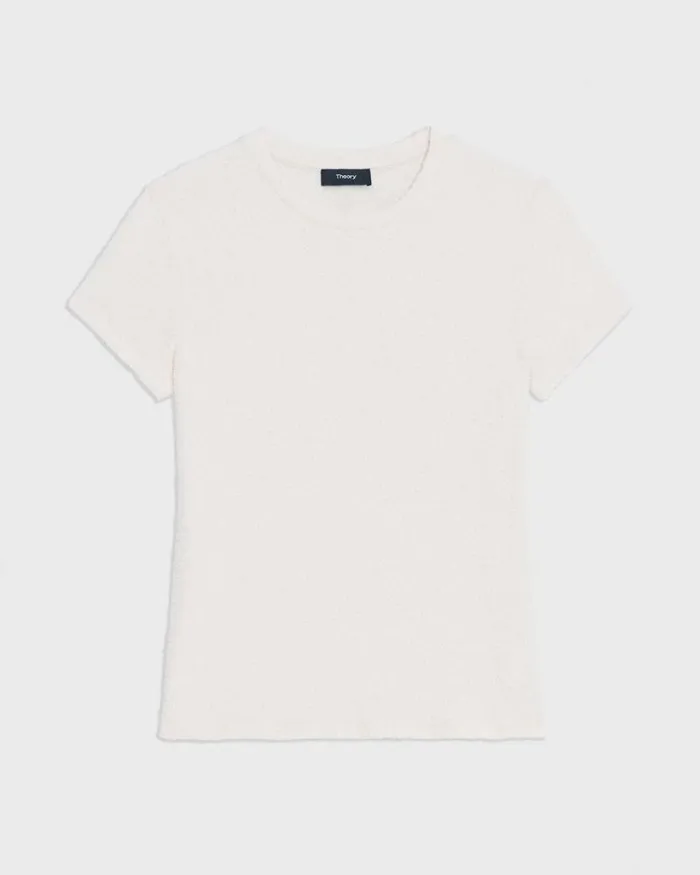 TShirts Tank Tops Women Theory Tiny Tee In Boucl Jersey Ivory TShirts Tank Tops Women Theory Tiny Tee In Boucl Jersey Ivory