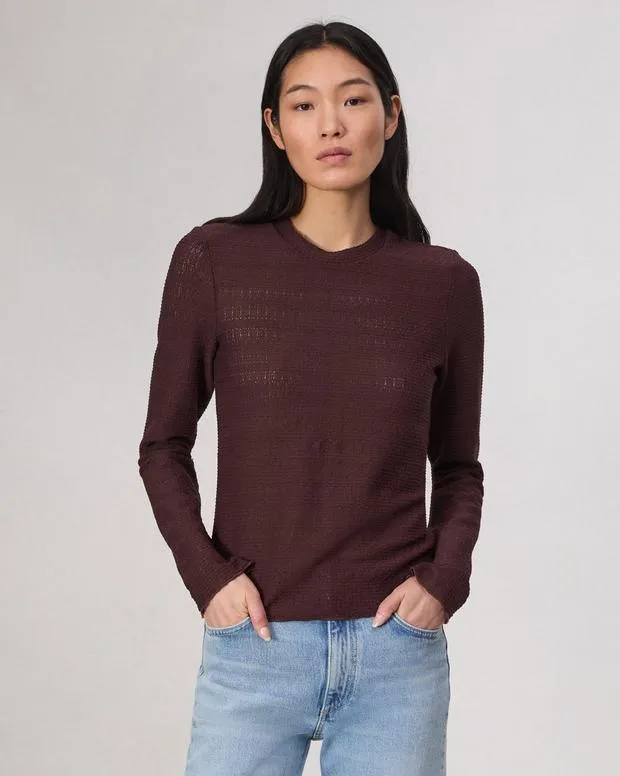 TShirts Women Rag and Bone Julia Textured Tee Dark Purple