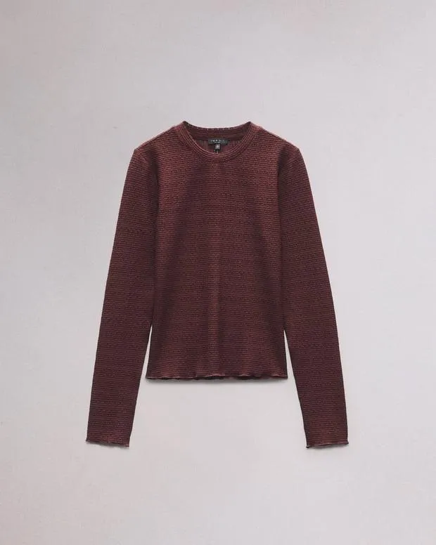 TShirts Women Rag and Bone Julia Textured Tee Dark Purple