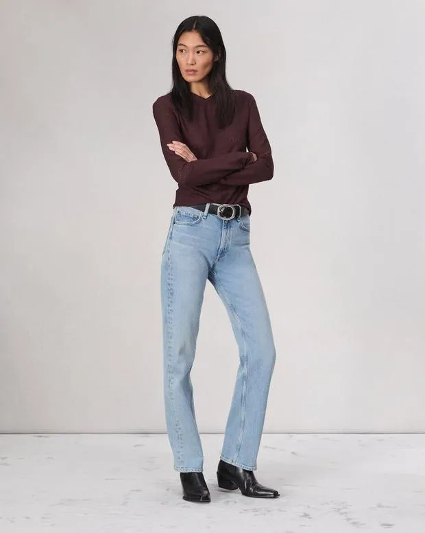 TShirts Women Rag and Bone Julia Textured Tee Dark Purple